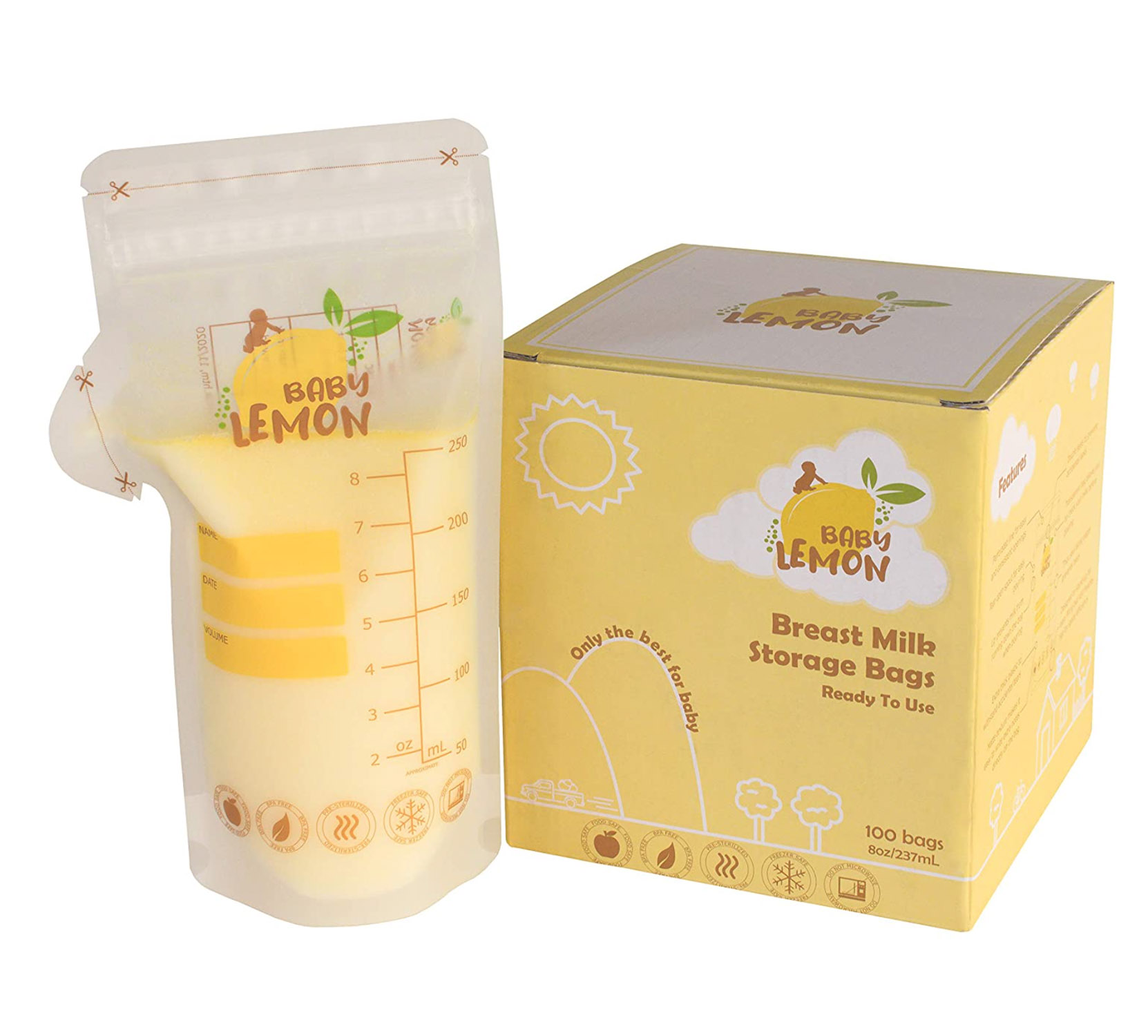 Baby Lemon Breast Milk Storage Bags